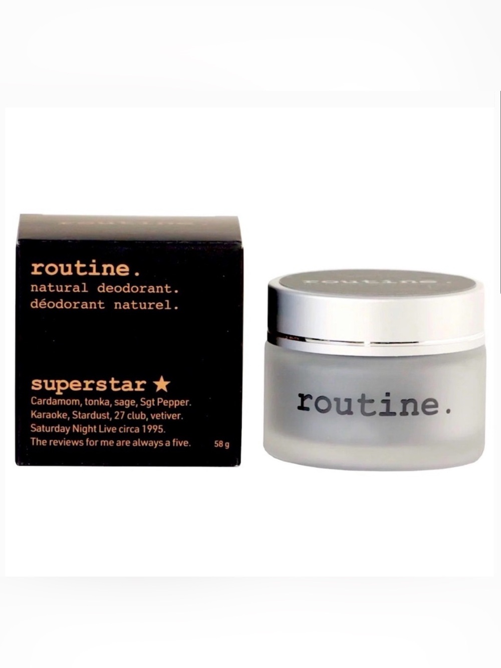 ROUTINE NATURAL BEAUTY SUPERSTAR 58G DEODORANT JAR- ACTIVATED CHARCOAL MAGNESIUM